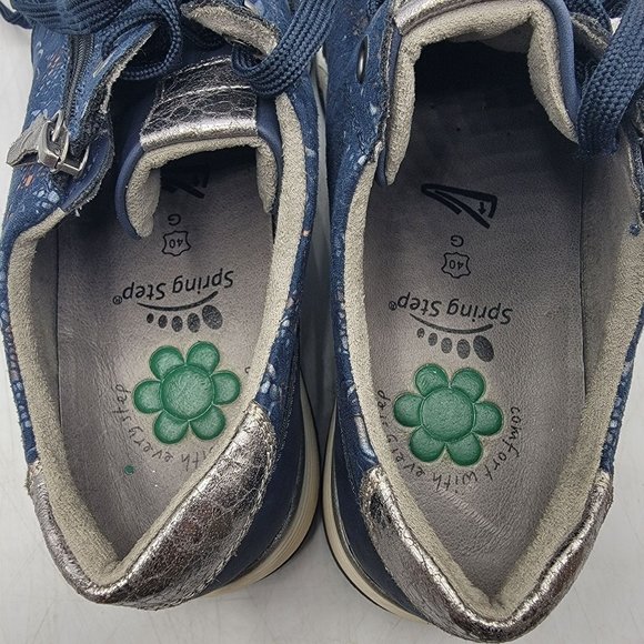 Spring Step Gabrielle Mens 6.5 Blue Sneaker Shoes Walking Work Wear Casual - Picture 8 of 14